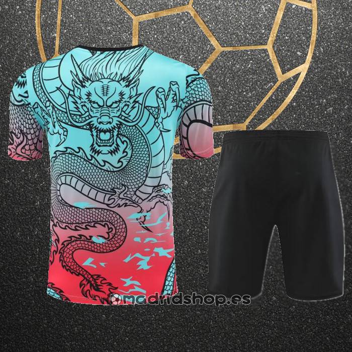 Chandal del Real Madrid Dragon Manga Corta 24-25 Verde y Rojo - Pantalon Corto